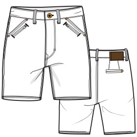 Patron ropa, Fashion sewing pattern, molde confeccion, patronesymoldes.com Bermudas Jean 2896 HOMBRES Shorts